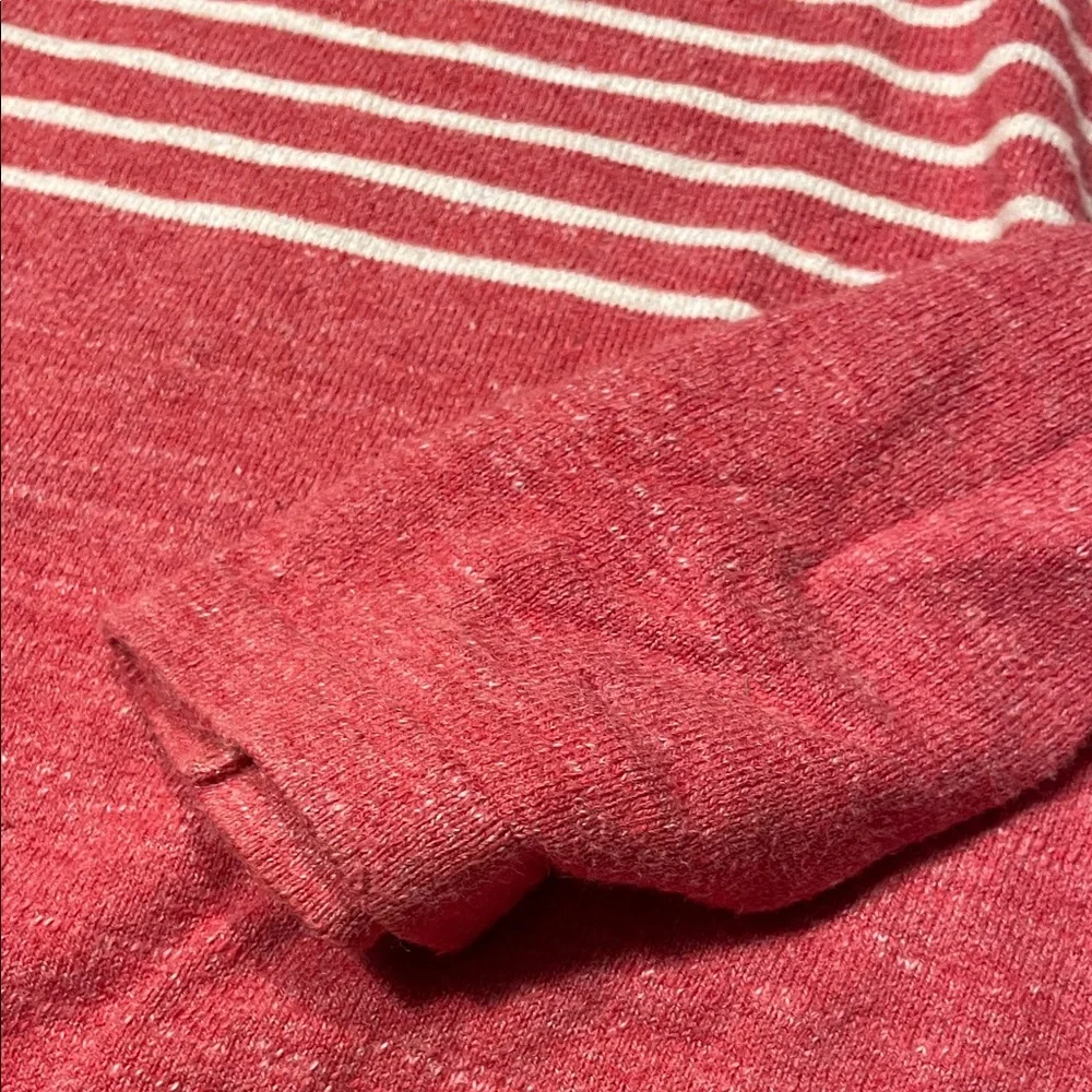 J. Crew Red and White Striped Crewneck Sweater